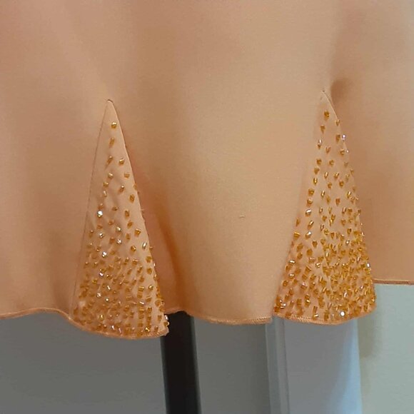 Cache Vintage Women's Skirt Suit Size 4/6 Peach 100% Silk Beaded *READ* - Picture 12 of 15